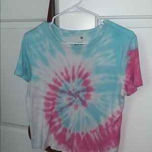 tie dye cropped tee-shirt